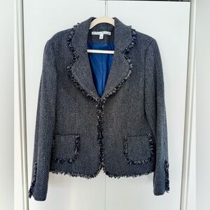 Women's blue Tweed David Brooks blazer-retail $200